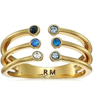 REBECCA MINKOFF GOLD RINESTONE OMBRE BUBBLE CLAW RING